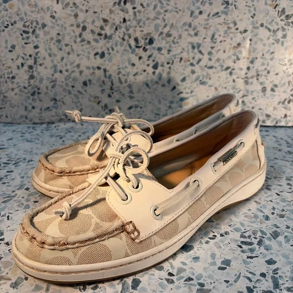 Coach Richelle Q278 Canvas Signature Loafers Boat Shoes Women’s 8B - Picture 4 of 7
